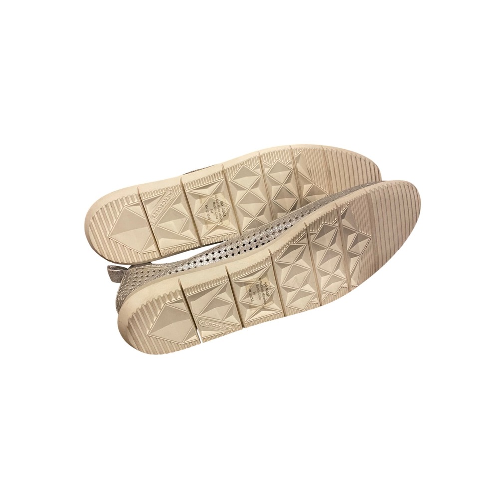 Aerosoles Bay Ridge Silver Metallic Perforated Ballet Flats Shoes Womens 9M - Picture 4 of 4